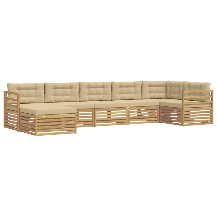 Udendørs sofagruppe 7 stk. Hvid og Beige