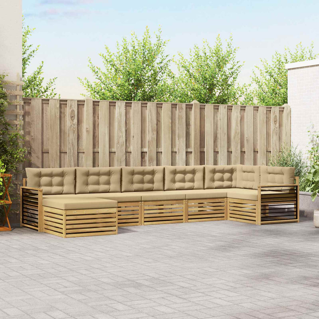 Udendørs sofagruppe 7 stk. Hvid og Beige
