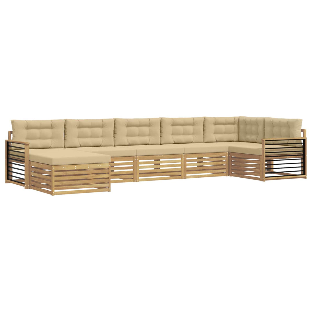 Udendørs sofagruppe 7 stk. Hvid og Beige