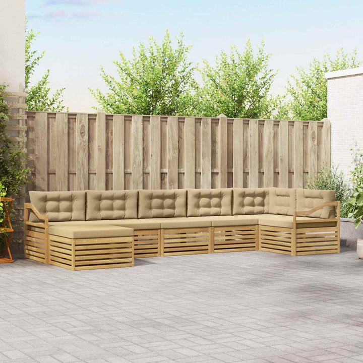 Udendørs sofagruppe 7 stk. Hvid og Beige