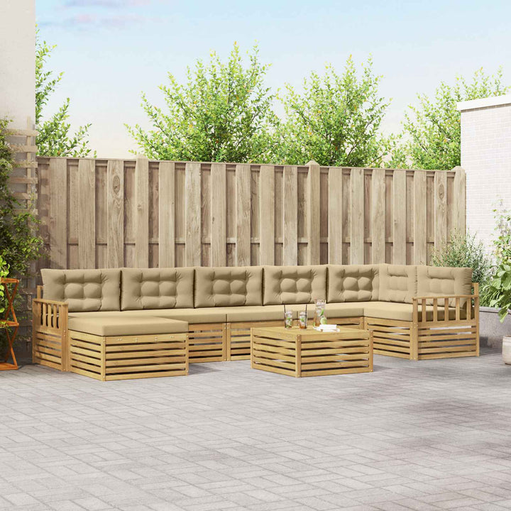 Udendørs sofagruppe 8 stk. Hvid og Beige
