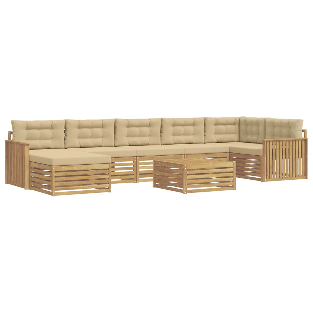 Udendørs sofagruppe med pude 8 pcs Hvid og Beige