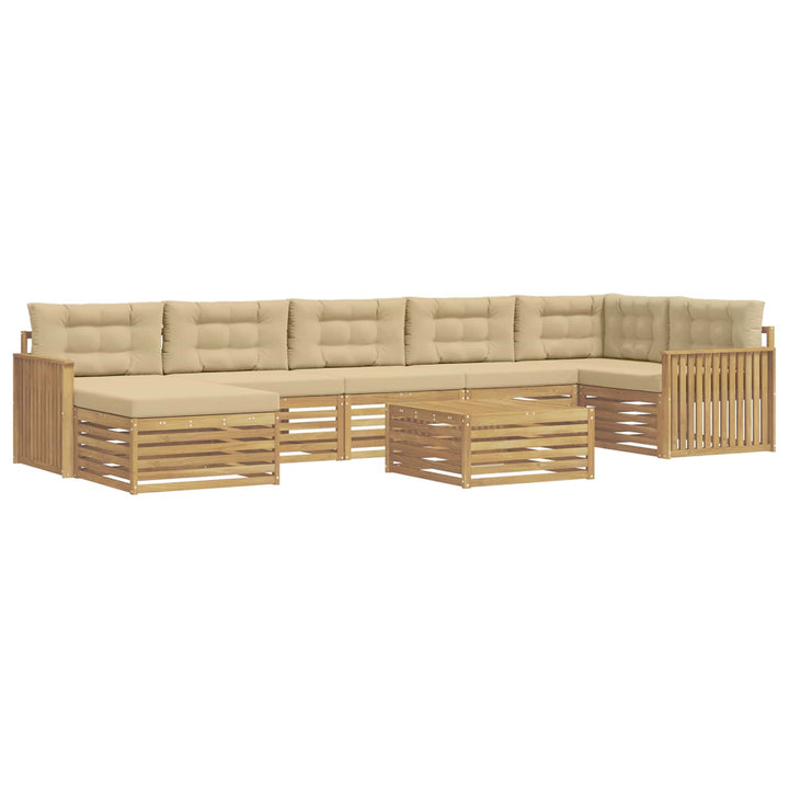 Udendørs sofagruppe med pude 8 pcs Hvid og Beige