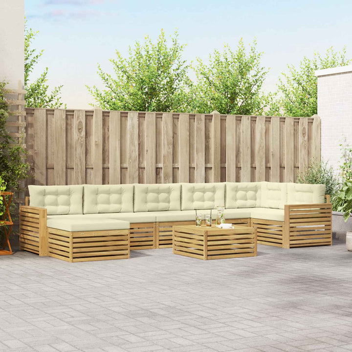 Udendørs sofagruppe med pude 8 pcs Hvid og cremefarvet