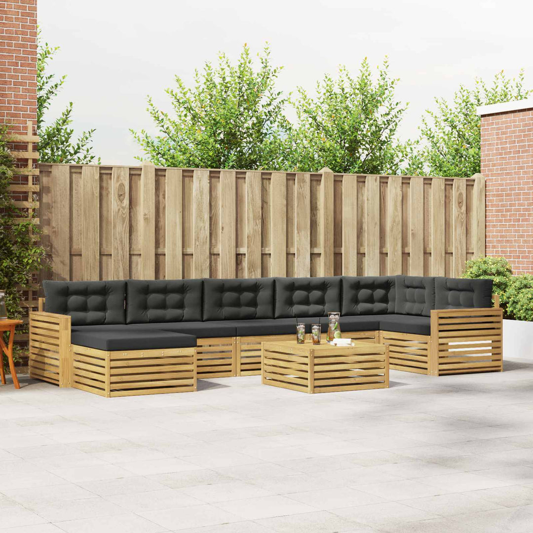 Udendørs sofagruppe med pude 8 pcs Hvid og antracit
