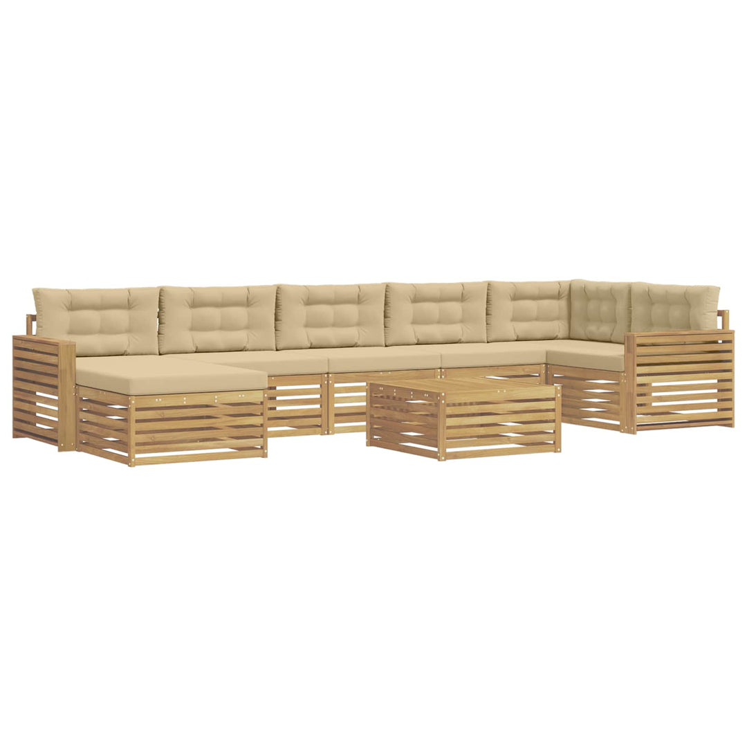 Udendørs sofagruppe med pude 8 pcs Hvid og Beige