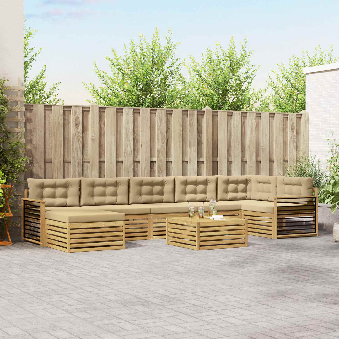 Udendørs sofagruppe 8 stk. Hvid og Beige