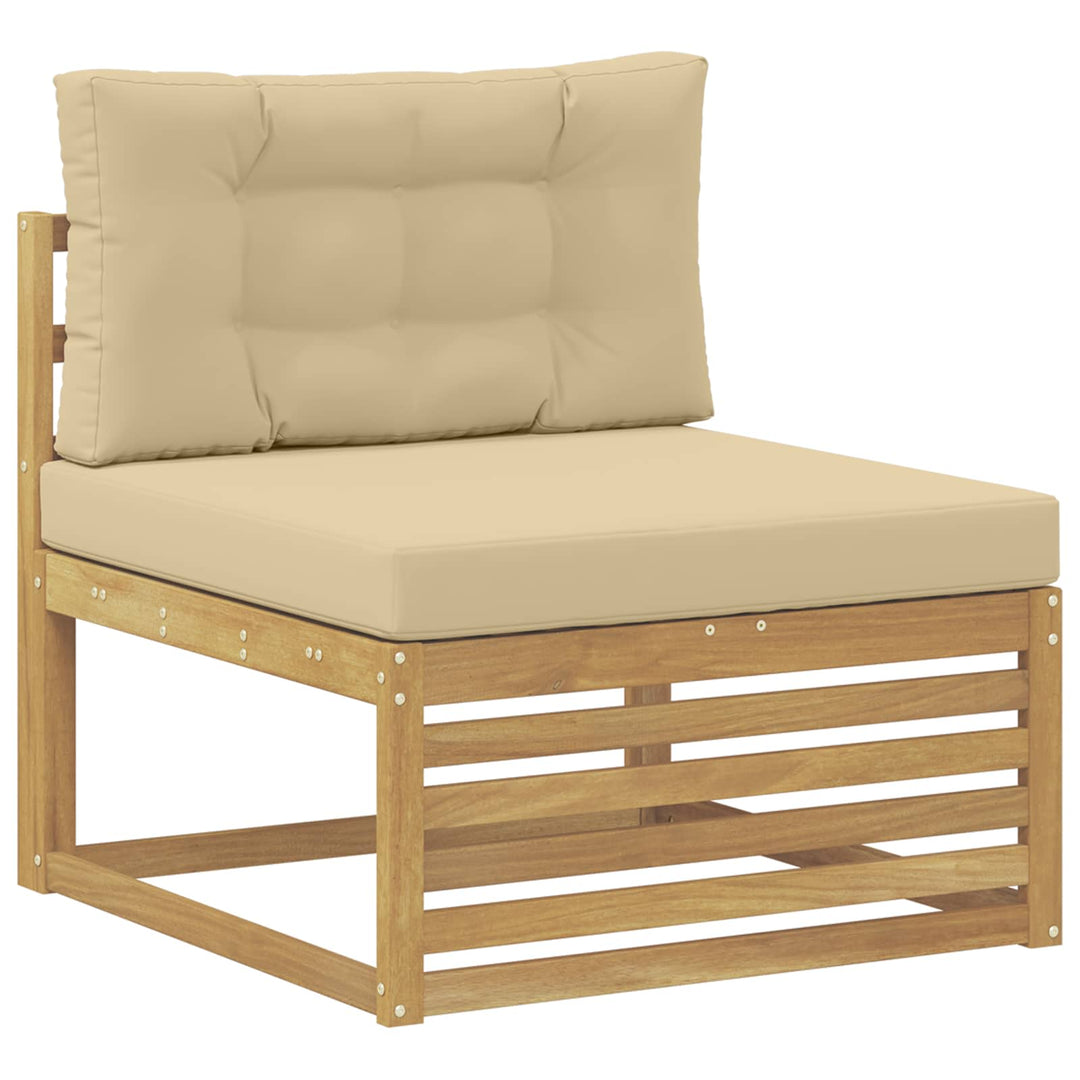 Udendørs sofagruppe 7 stk. Hvid og Beige Polyester