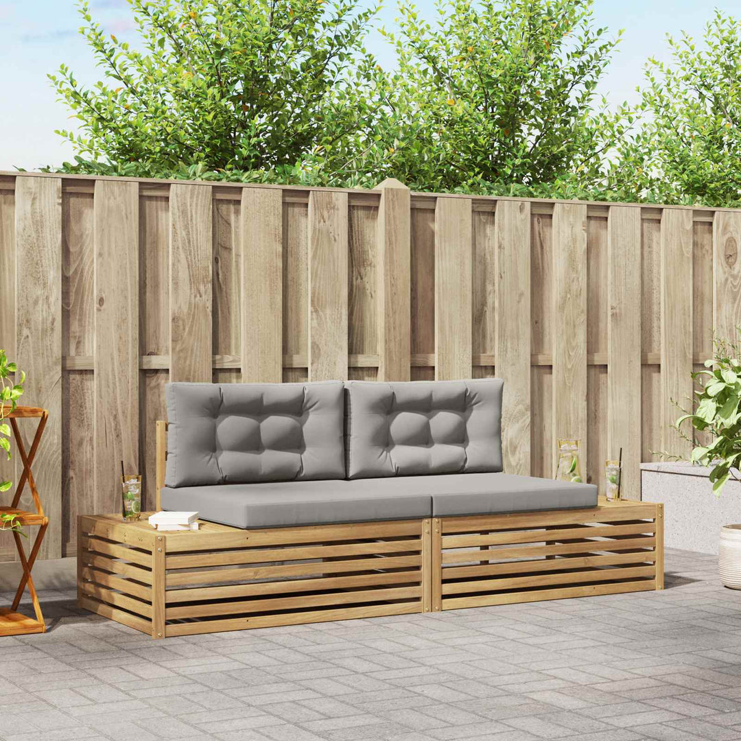 2 pcs Udendørs sofagruppe Polyester Hvid
