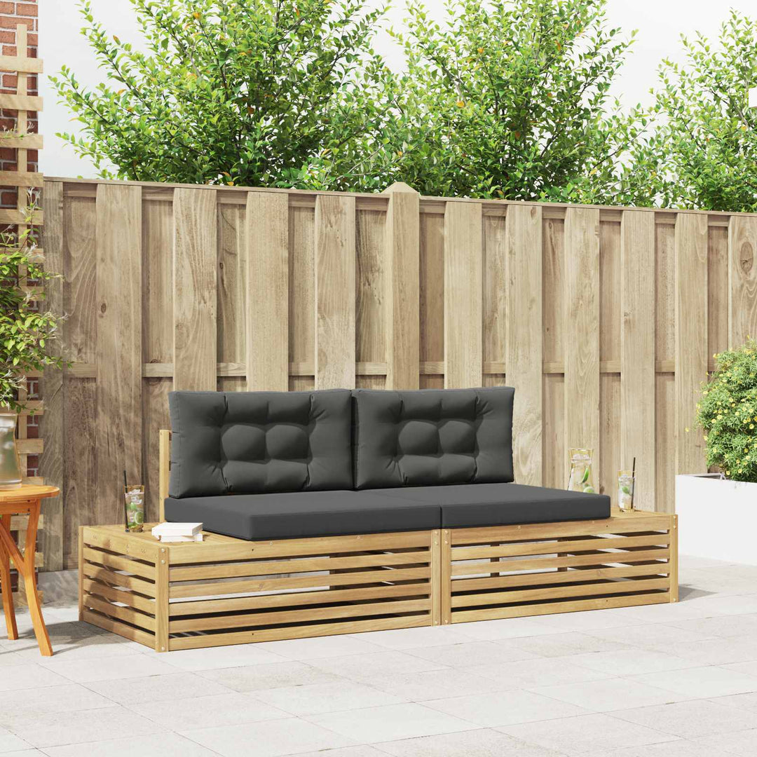 2 pcs Udendørs sofagruppe Polyester Hvid