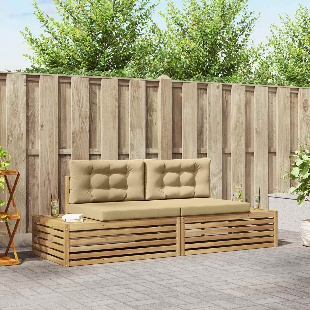 2 pcs Udendørs sofagruppe Polyester Hvid