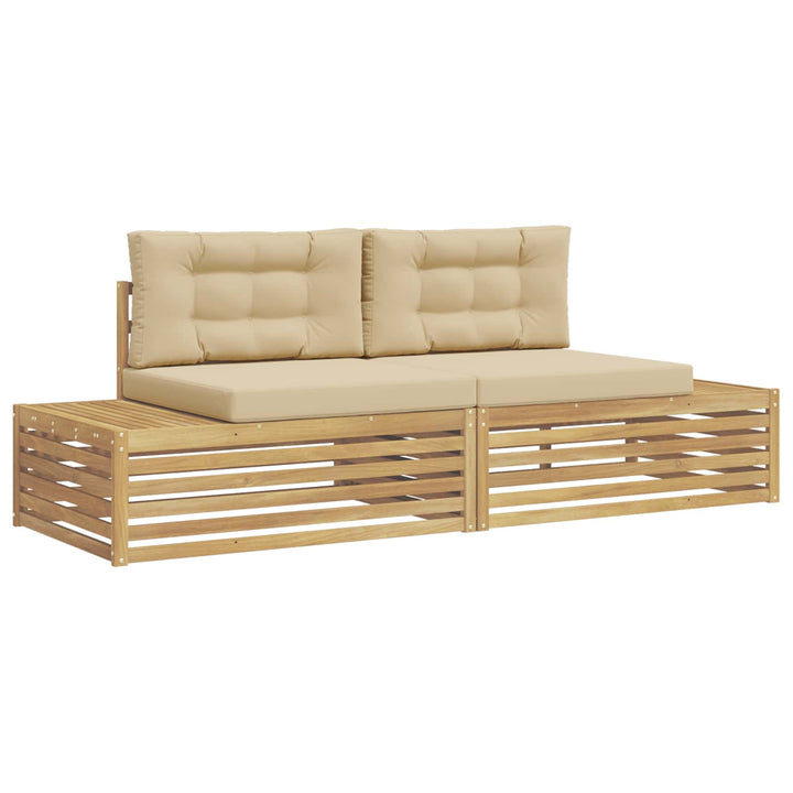 2 pcs Udendørs sofagruppe Polyester Hvid