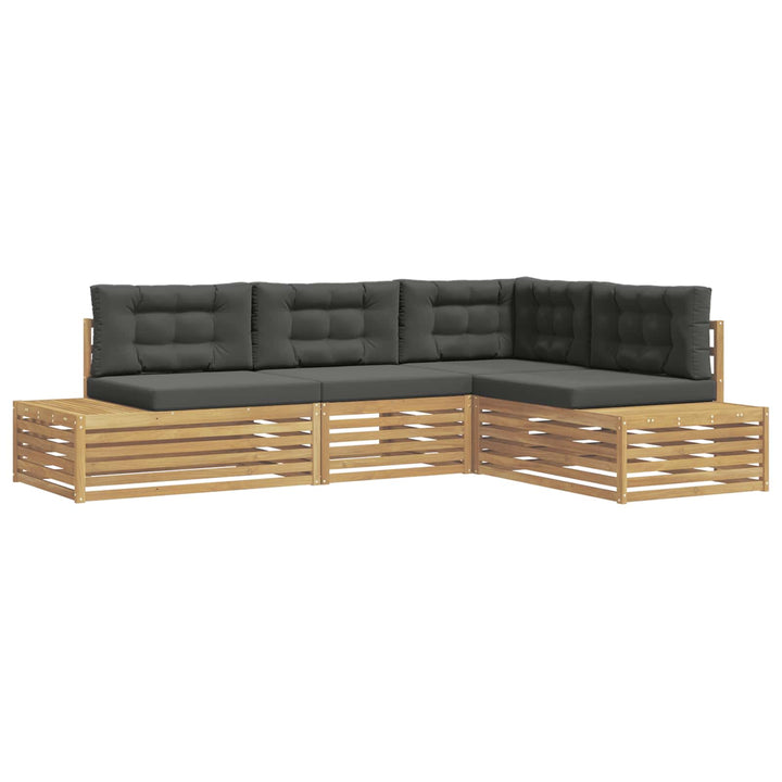 5 stk. Udendørs sofagruppe Polyester Hvid