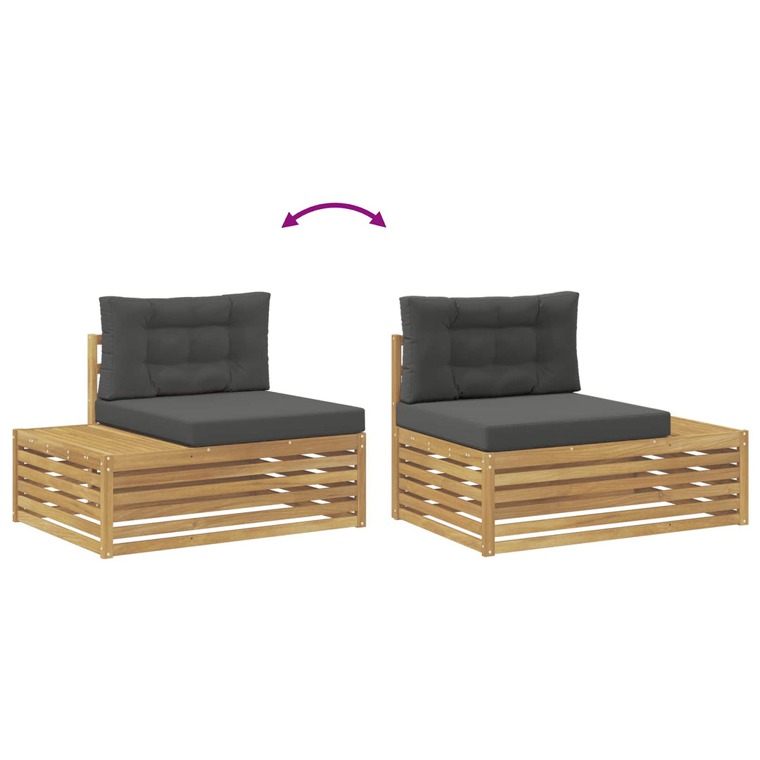 5 stk. Udendørs sofagruppe Polyester Hvid