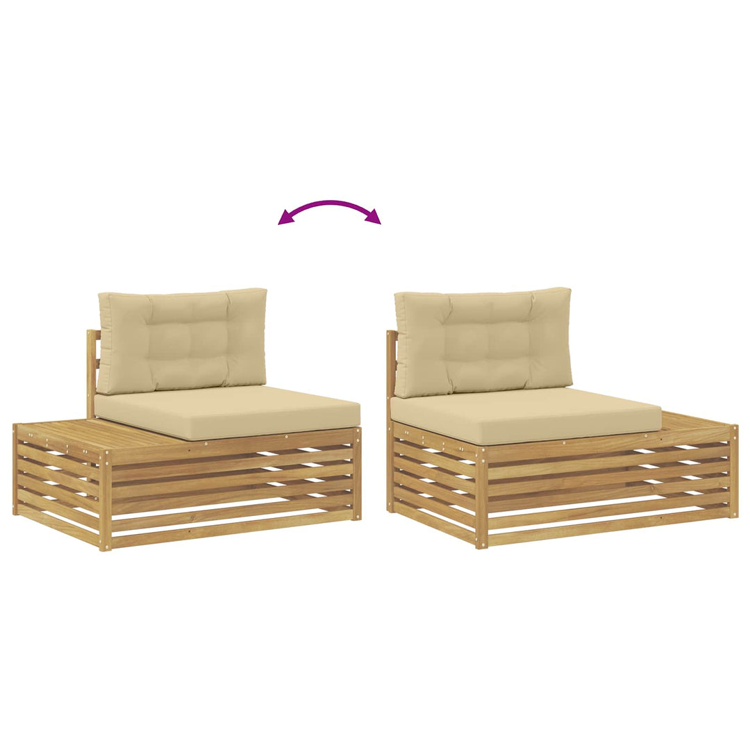 6 stk. Udendørs sofagruppe Polyester Hvid