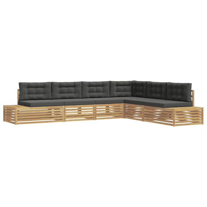 7 stk. Udendørs sofagruppe Polyester Hvid