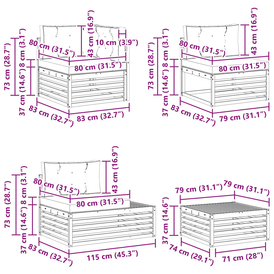 Udendørs sofagruppe 8 Stk