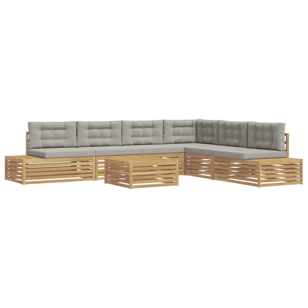 8 stk. Udendørs sofagruppe Polyester Hvid