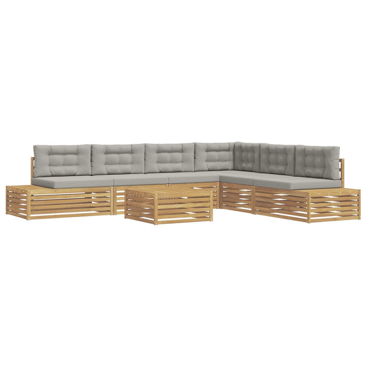 8 stk. Udendørs sofagruppe Polyester Hvid