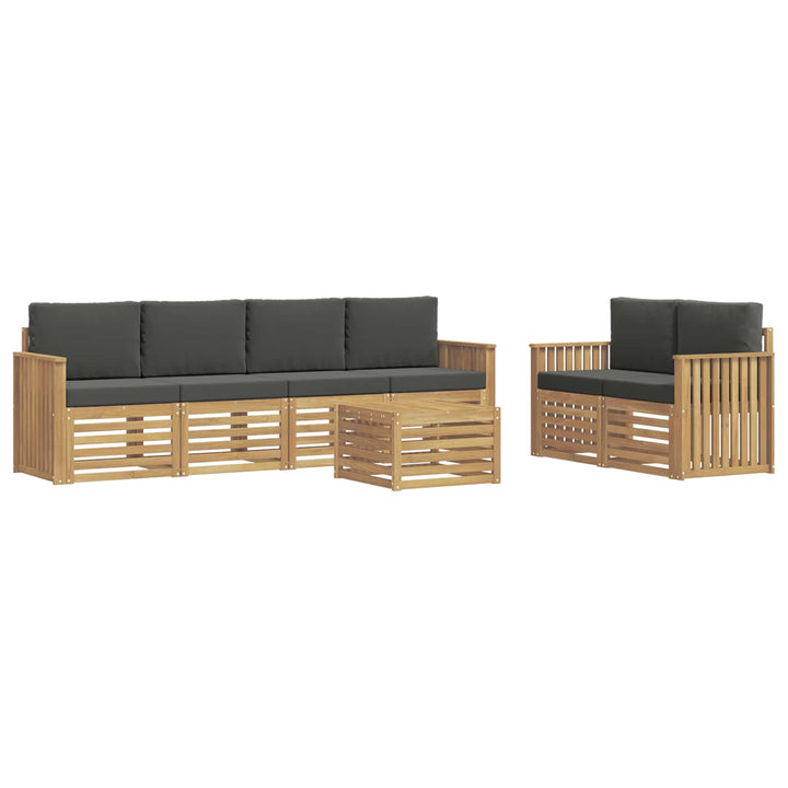 Udendørs sofagruppe med pude 7 pcs Hvid og antracit Polyester