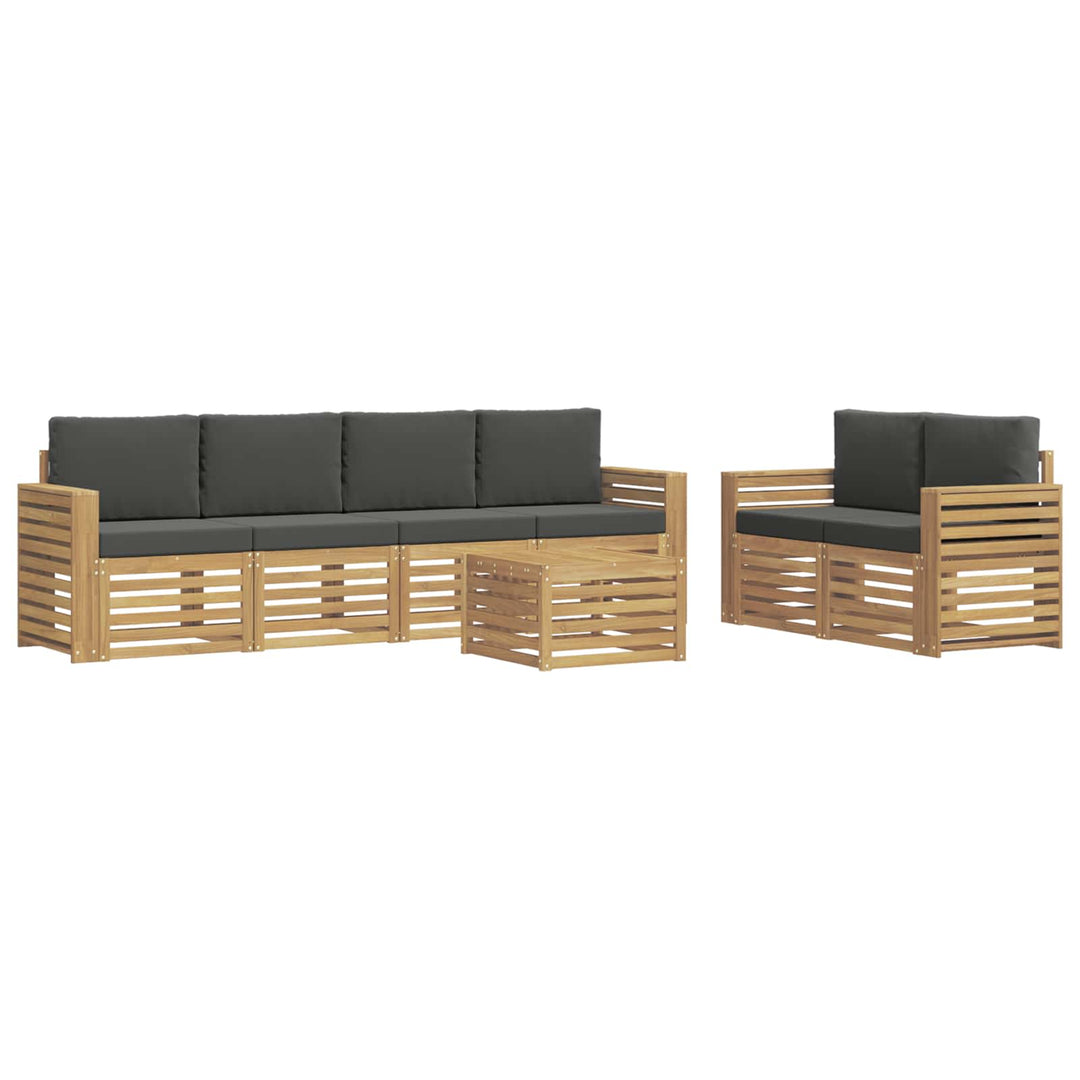 Udendørs sofagruppe med pude 7 pcs Hvid og antracit Polyester