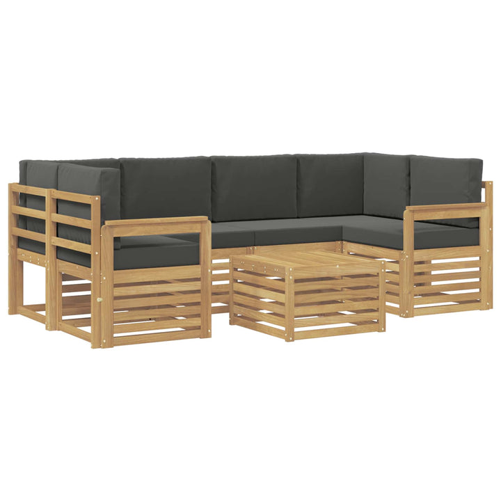 Udendørs sofagruppe med pude 7 pcs Hvid og antracit Polyester