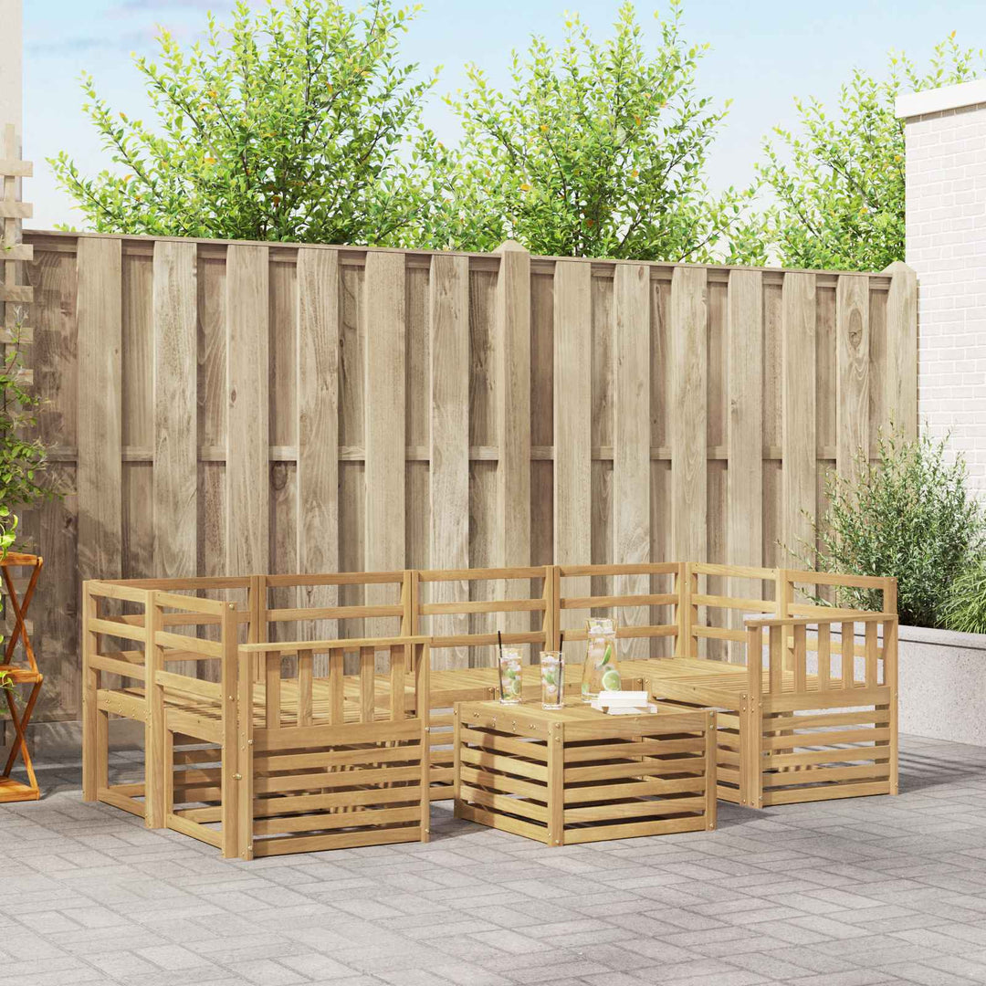 Udendørs sofagruppe 7 pcs Hvid Massivt Akacietræ