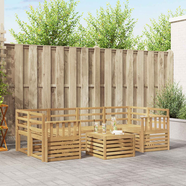 Udendørs sofagruppe 7 pcs Hvid Massivt Akacietræ