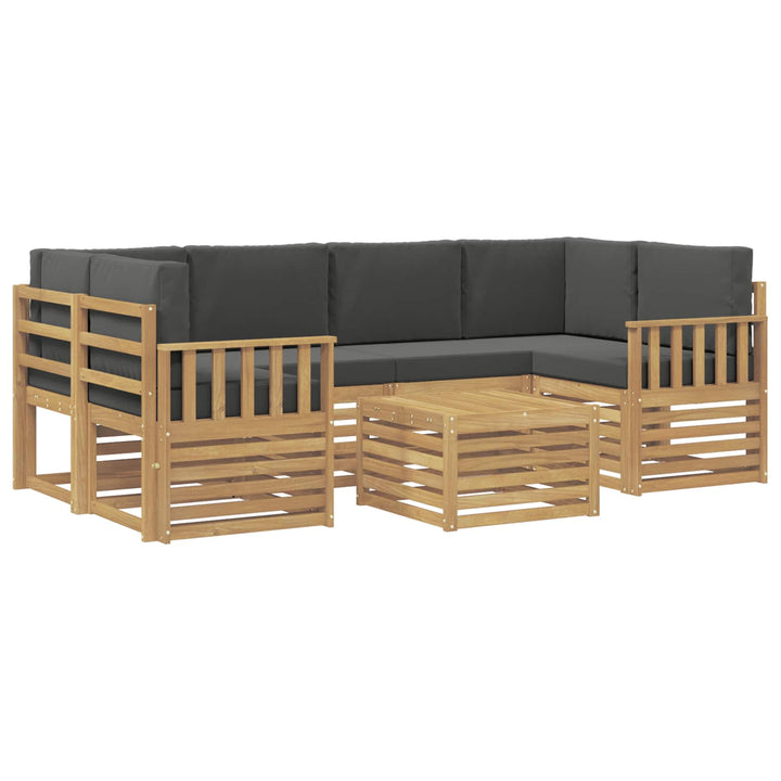 Udendørs sofagruppe med pude 7 pcs Hvid og antracit Polyester