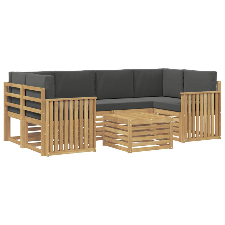 Udendørs sofagruppe med pude 7 pcs Hvid og antracit Polyester