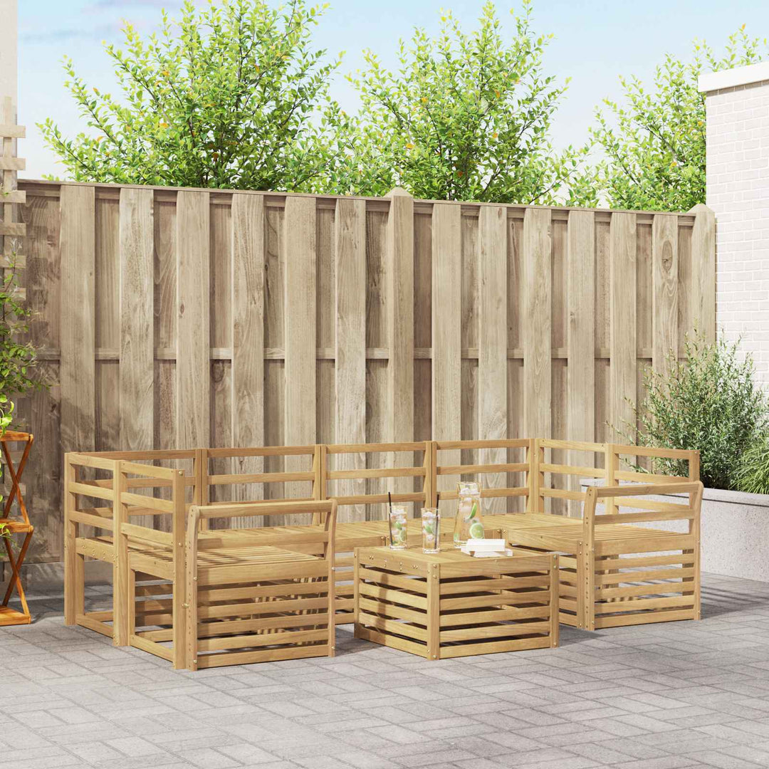 Udendørs sofagruppe 7 pcs Hvid Massivt Akacietræ