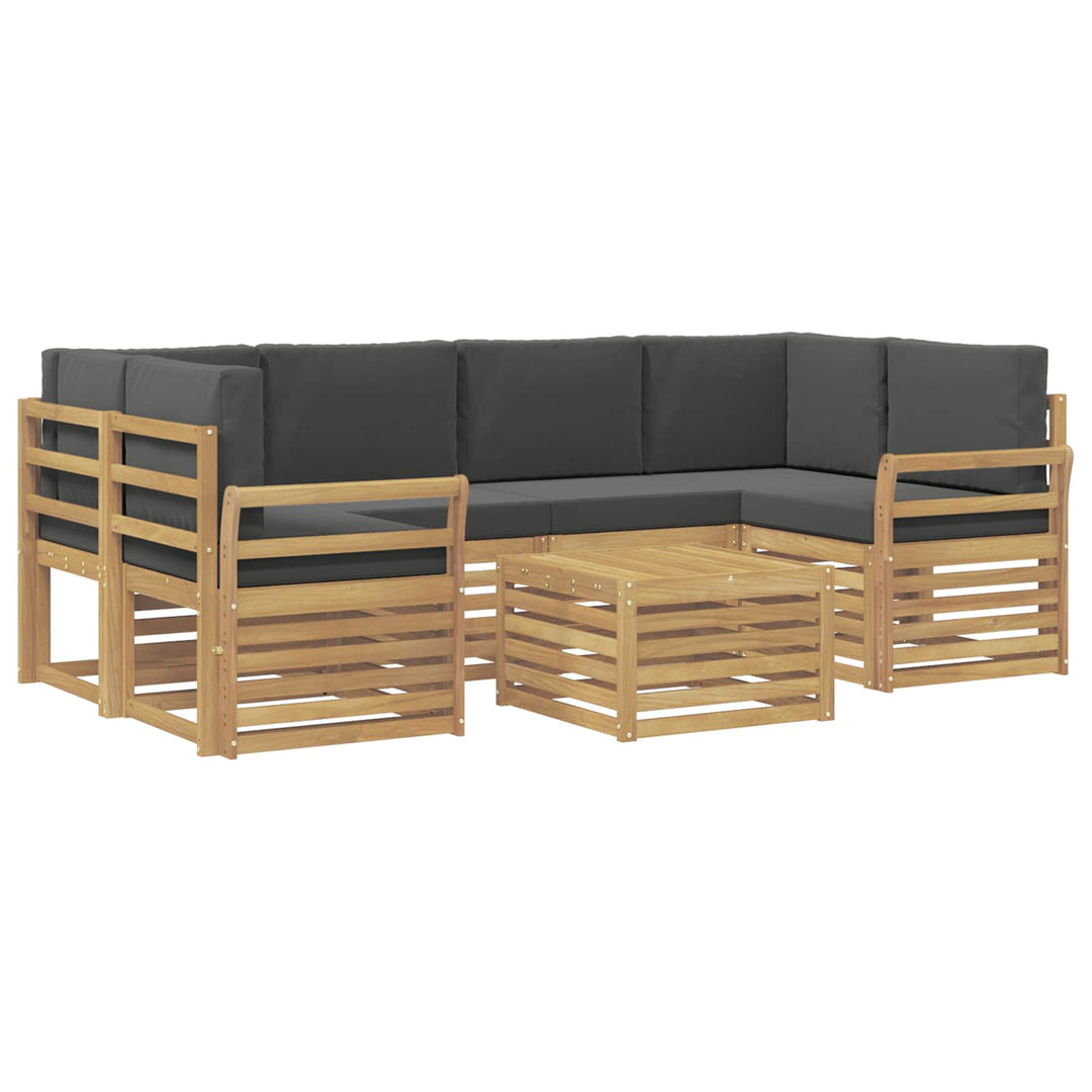 Udendørs sofagruppe med pude 7 pcs Hvid og antracit Polyester