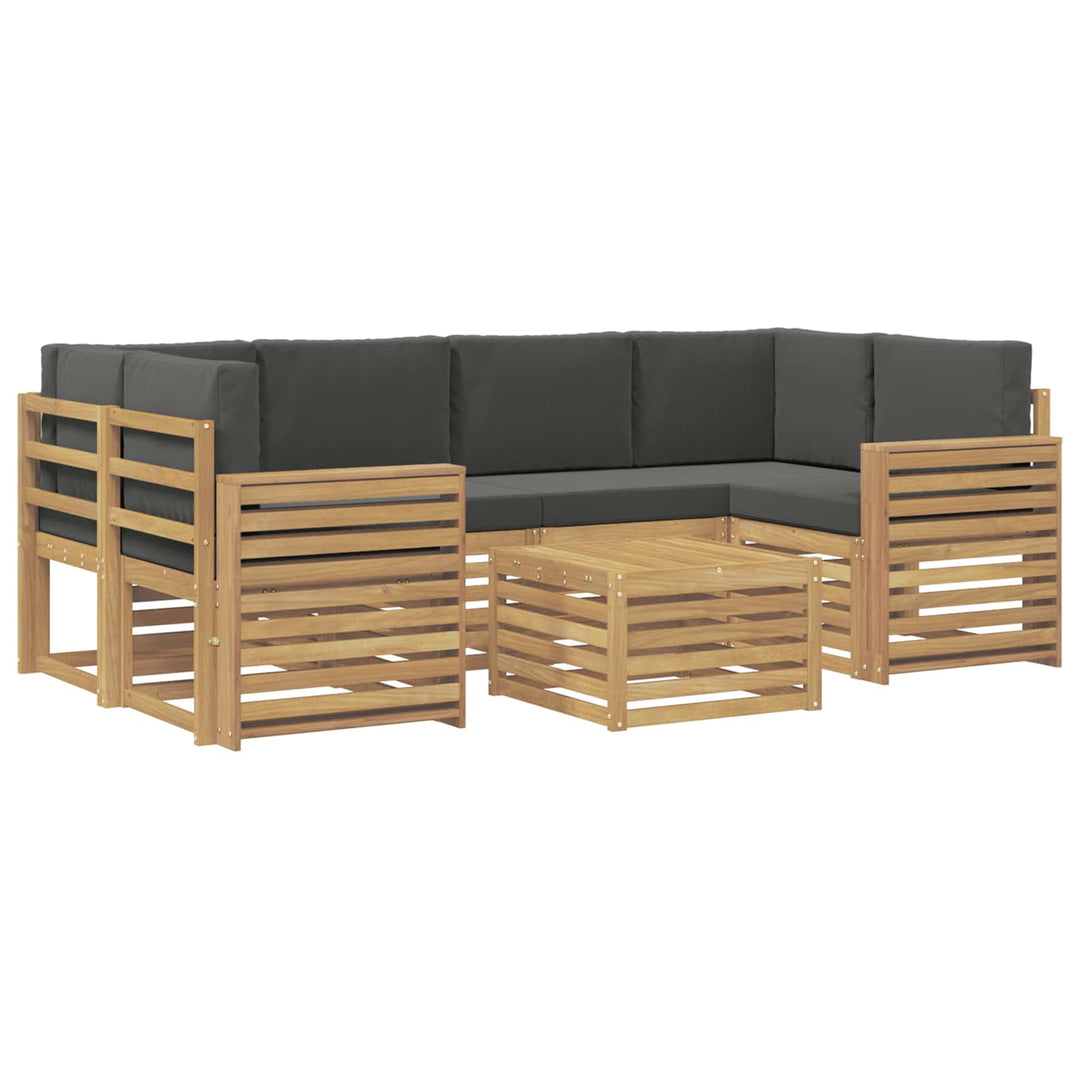 Udendørs sofagruppe med pude 7 pcs Hvid og antracit Polyester