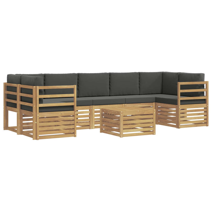 Udendørs sofagruppe med pude 8 pcs Hvid og antracit Polyester