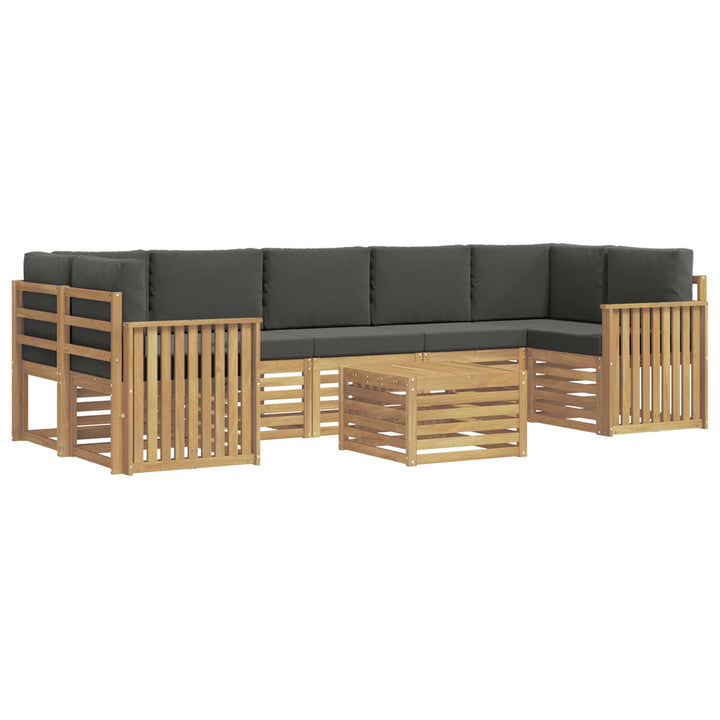 Udendørs sofagruppe med pude 8 pcs Hvid og antracit Polyester