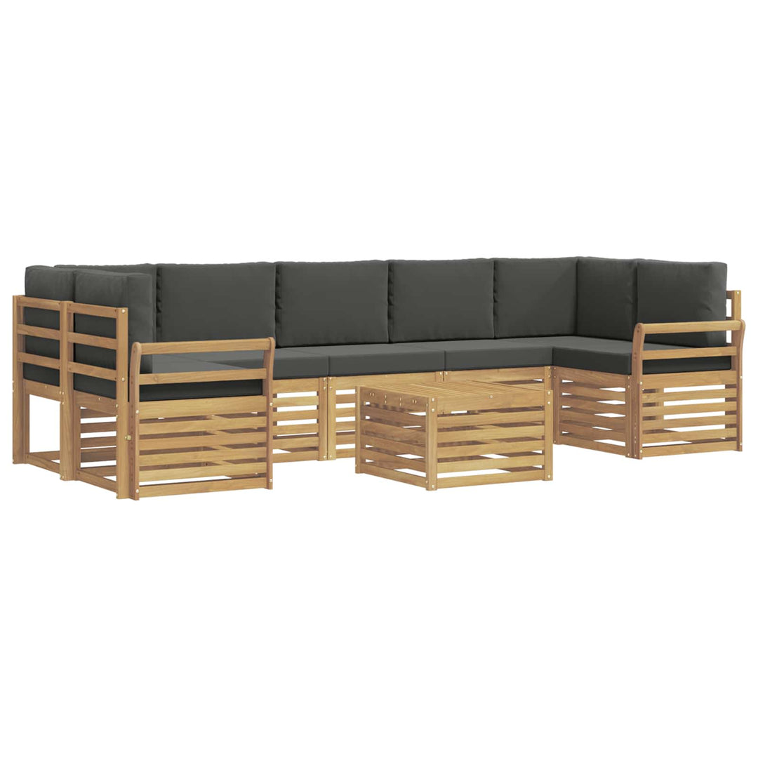Udendørs sofagruppe med pude 8 pcs Hvid og antracit Polyester