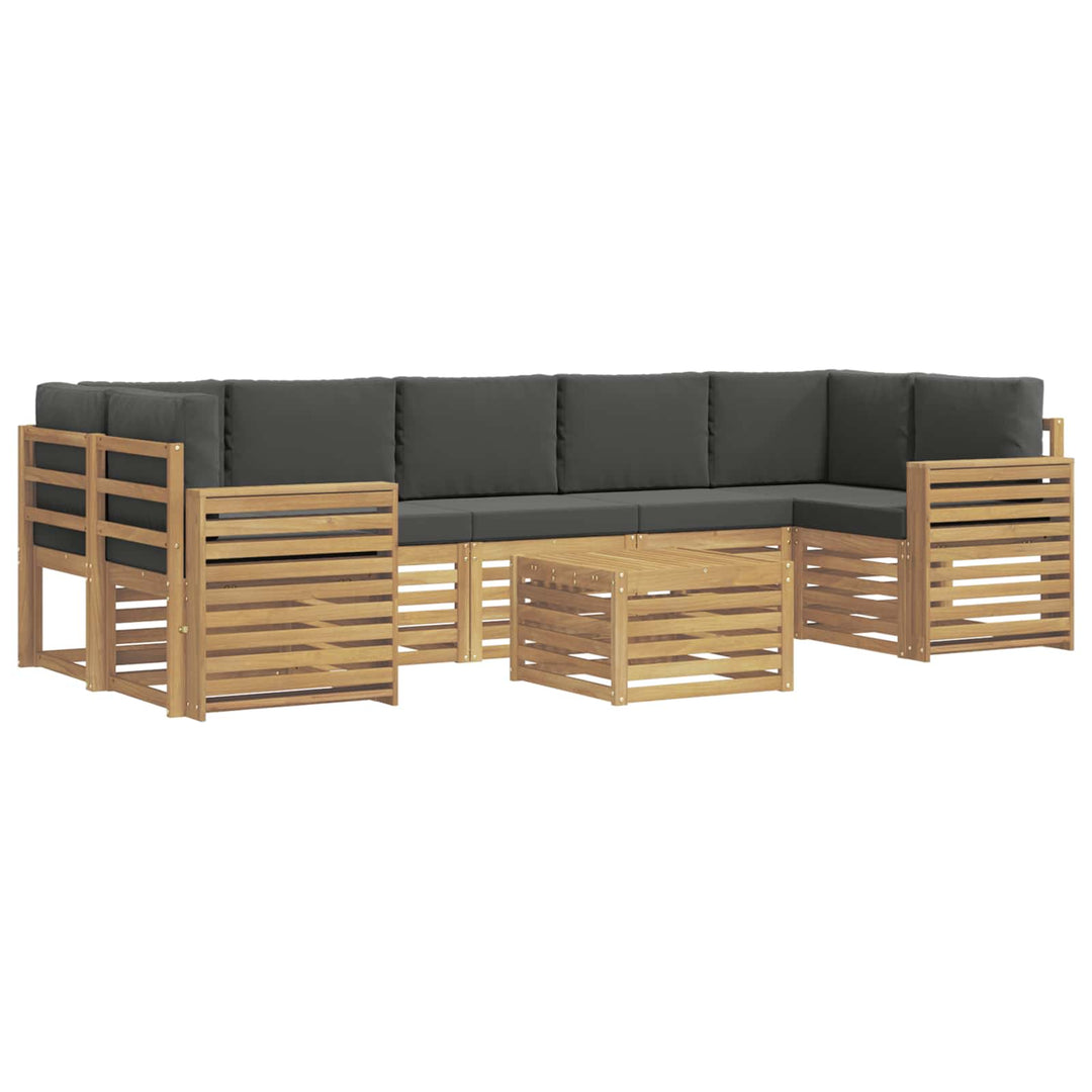 Udendørs sofagruppe med pude 8 pcs Hvid og antracit Polyester