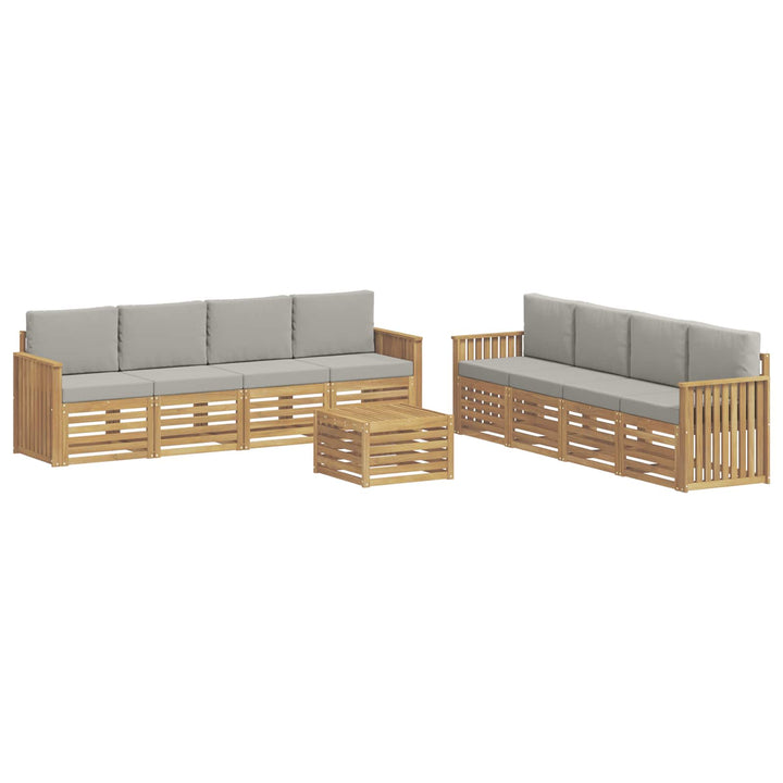 Sofasæt 9 pcs Hvid og lysegrå 59 x 59 x 37 cm Polyester