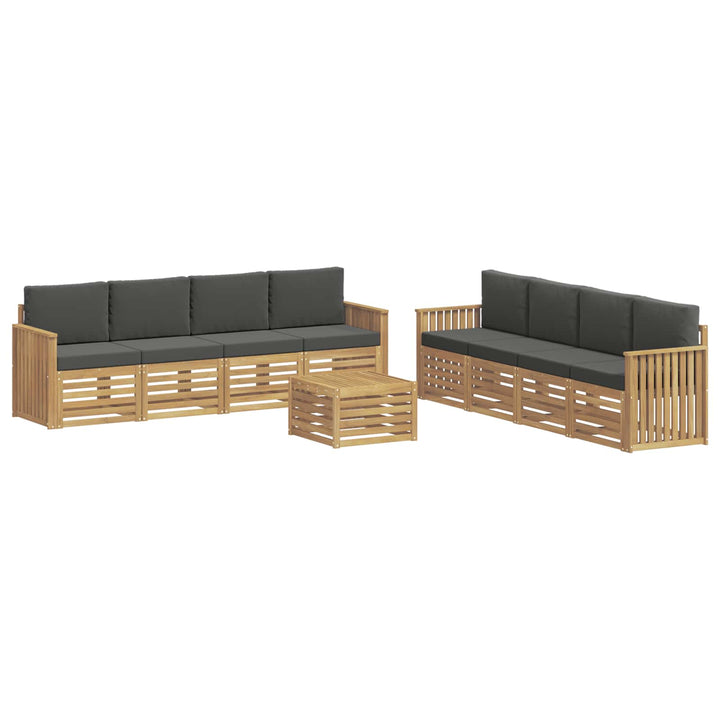 Sofasæt 9 pcs Hvid og antracit 59 x 59 x 37 cm Polyester