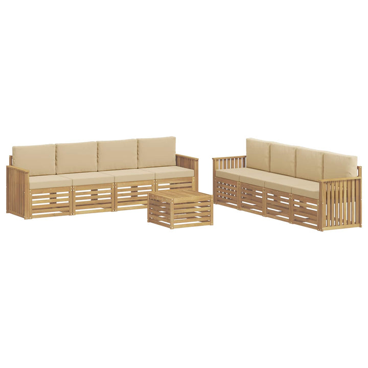 Sofasæt 9 pcs Hvid og Beige 59 x 59 x 37 cm Polyester