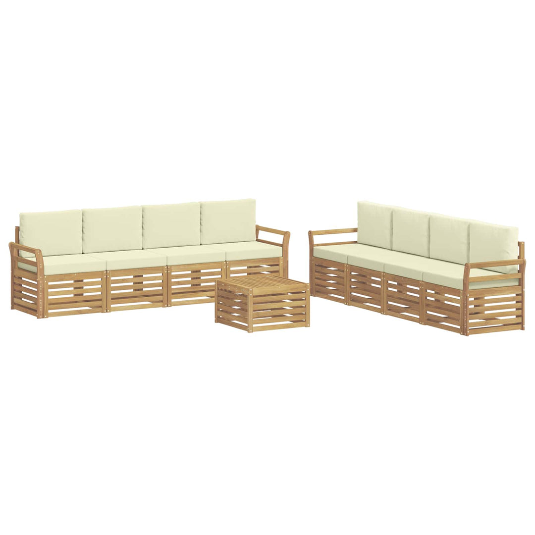 Sofasæt 9 pcs Hvid og cremefarvet 59 x 59 x 37 cm Polyester