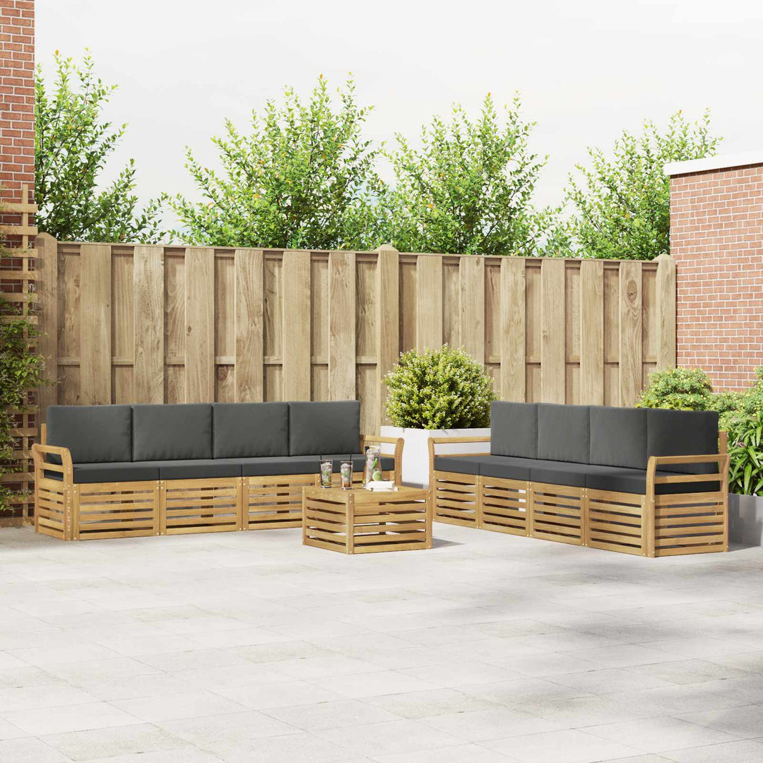 Sofasæt 9 pcs Hvid og antracit 59 x 59 x 37 cm Polyester