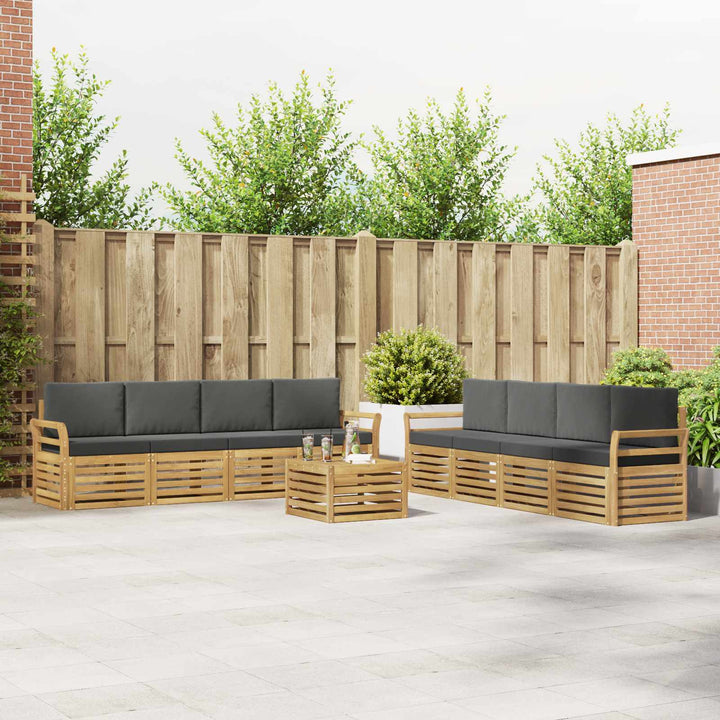 Sofasæt 9 pcs Hvid og antracit 59 x 59 x 37 cm Polyester