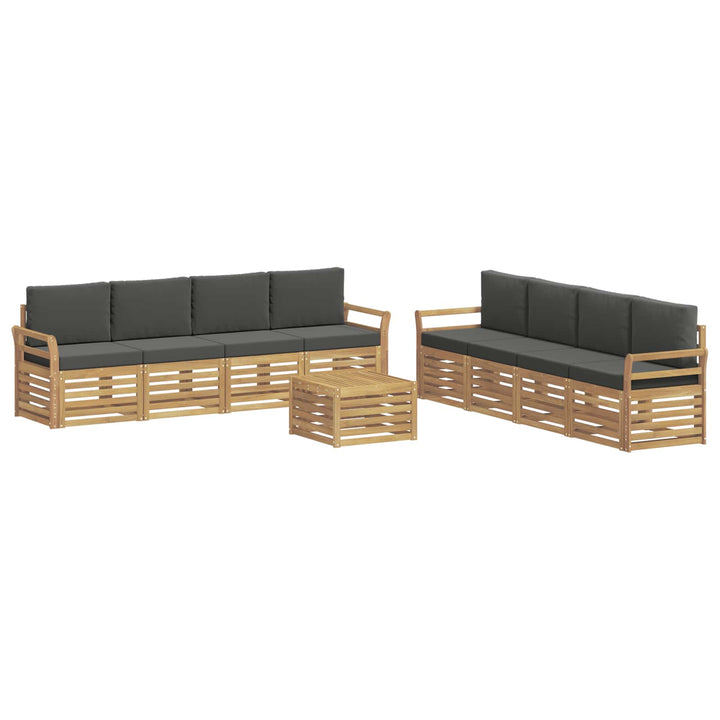 Sofasæt 9 pcs Hvid og antracit 59 x 59 x 37 cm Polyester