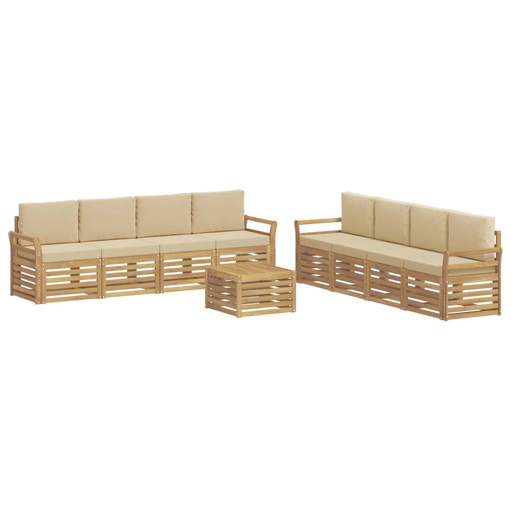 Sofasæt 9 pcs Hvid og Beige 59 x 59 x 37 cm Polyester
