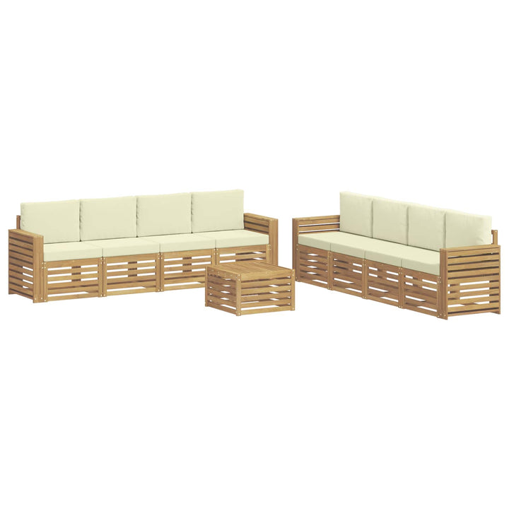 Sofasæt 9 pcs Hvid og cremefarvet 59 x 59 x 37 cm Polyester