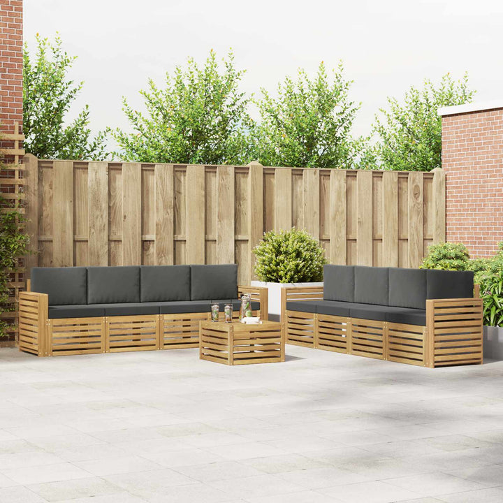 Sofasæt 9 pcs Hvid og antracit 59 x 59 x 37 cm Polyester