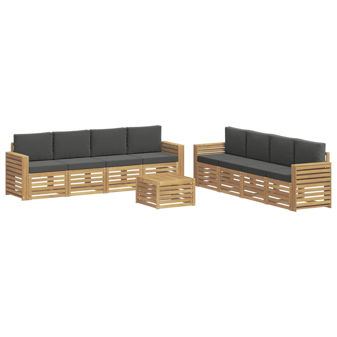 Sofasæt 9 pcs Hvid og antracit 59 x 59 x 37 cm Polyester