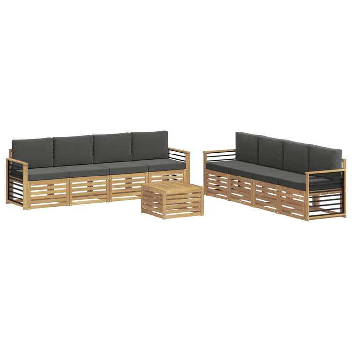 Sofasæt med pude 9 pcs Hvid og antracit Polyester