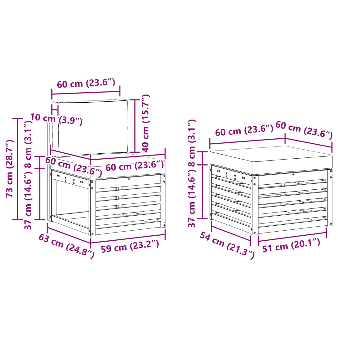 Udendørs sofagruppe 4 pcs Hvid og lysegrå 185,5 x 122,5 x 73 cm
